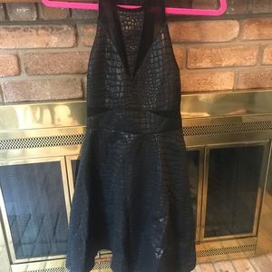 Snake print print little black dress